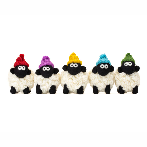 Knitted Sheep Collectible Mountain with Bobble Hat Assorted