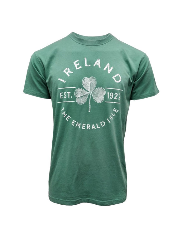 Men's Ocean Green Washed Ireland Print T-Shirt