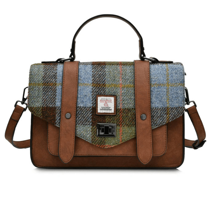 The Orlagh Chestnut-Blue Tartan Harris Tweed®