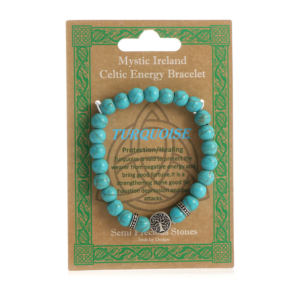 Mystic Ireland Celtic Energy Turquoise Semi Precious Stone Bracelet