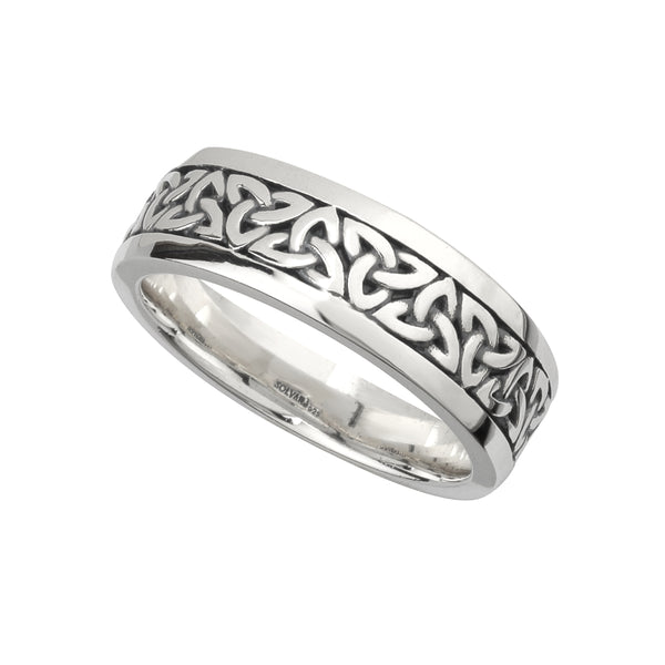 Silver Oxidized Gents Trinity Knot Ring