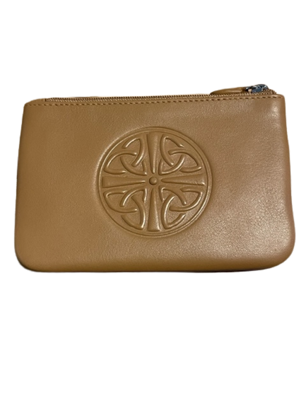 Celtic Knot Leather Coin Purse- Camel