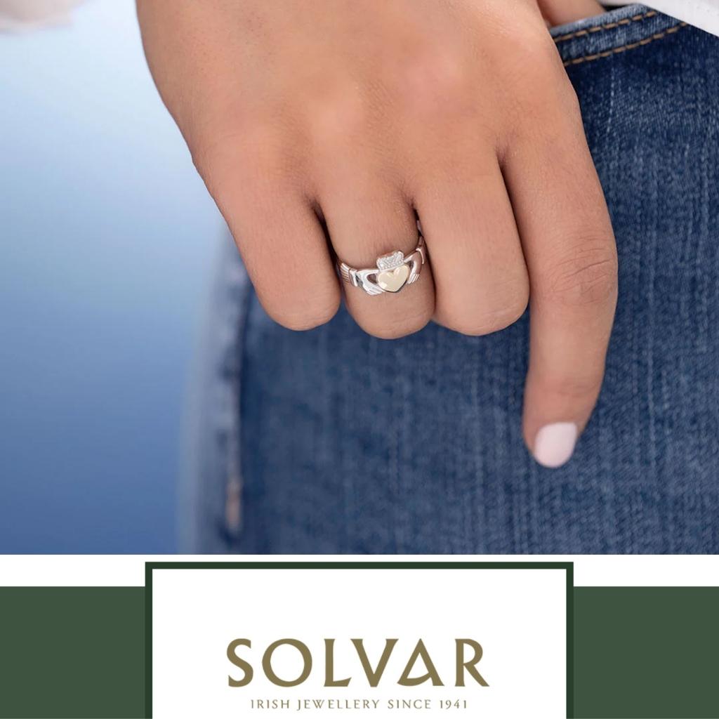 10K Gold and Sterling Silver Claddagh Ring