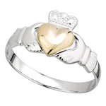 10K Gold and Sterling Silver Claddagh Ring