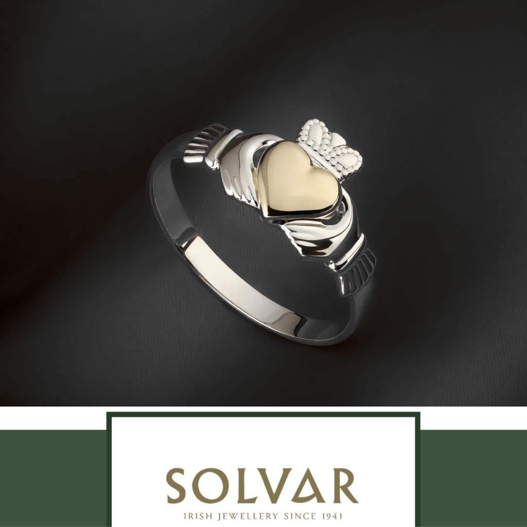 10K Gold and Sterling Silver Claddagh Ring