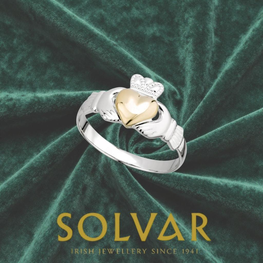 10K Gold and Sterling Silver Claddagh Ring