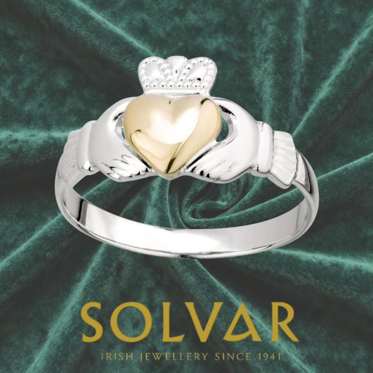 10K Gold and Sterling Silver Claddagh Ring