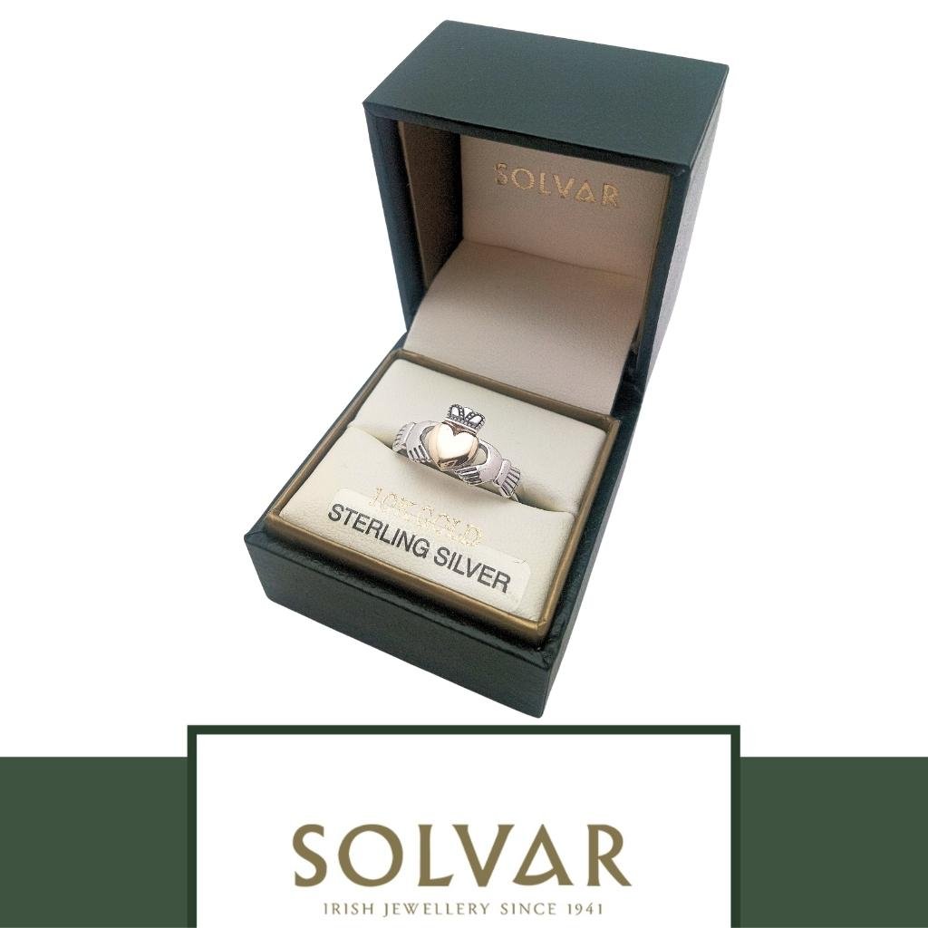 10K Gold and Sterling Silver Claddagh Ring