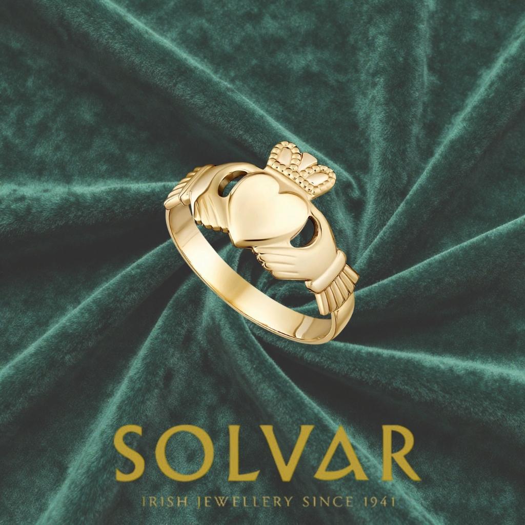 10K Gold Mens Claddagh Ring