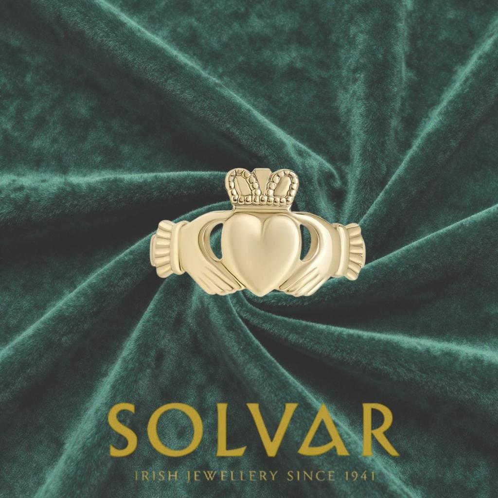 10K Gold Mens Claddagh Ring