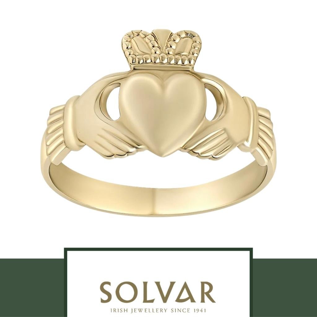 10K Gold Mens Claddagh Ring
