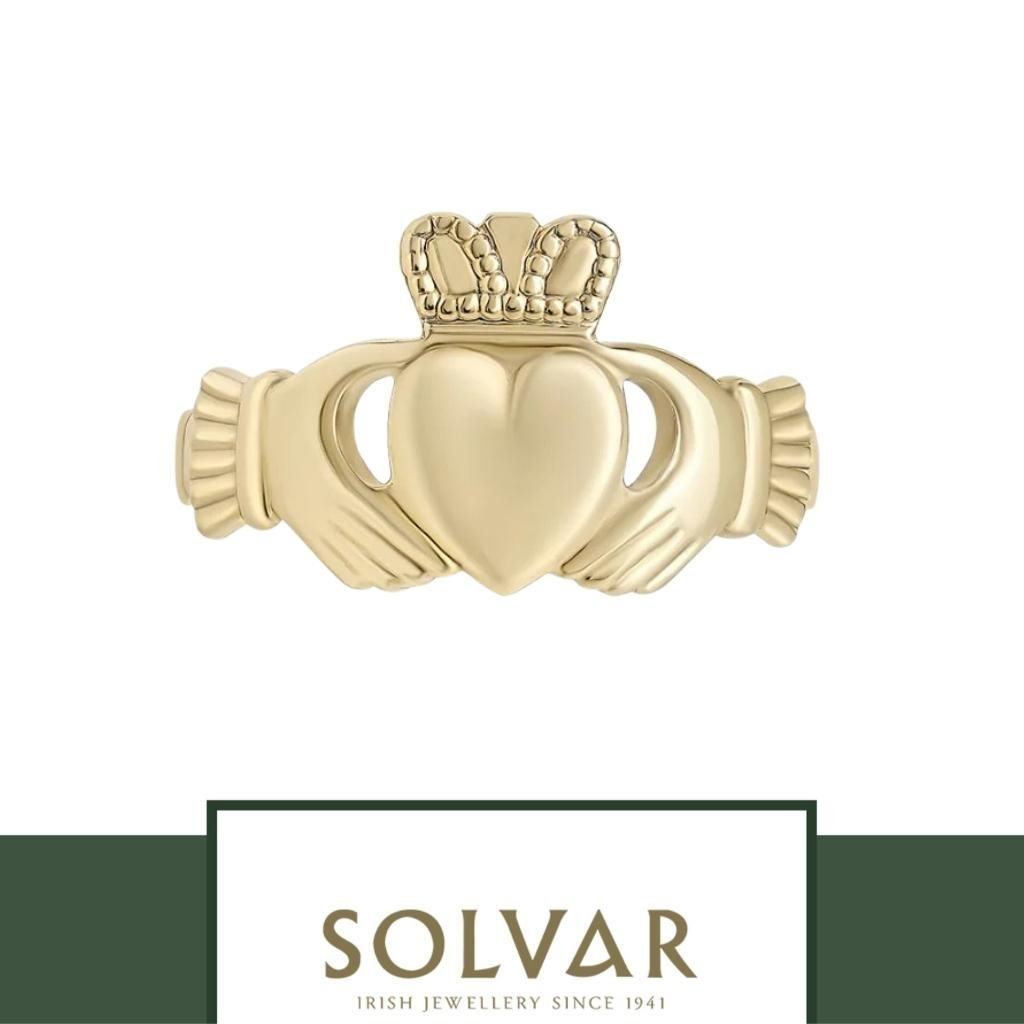 10K Gold Mens Claddagh Ring