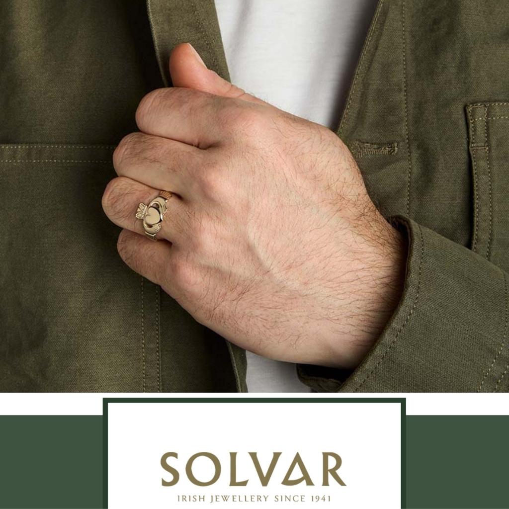10K Gold Mens Claddagh Ring