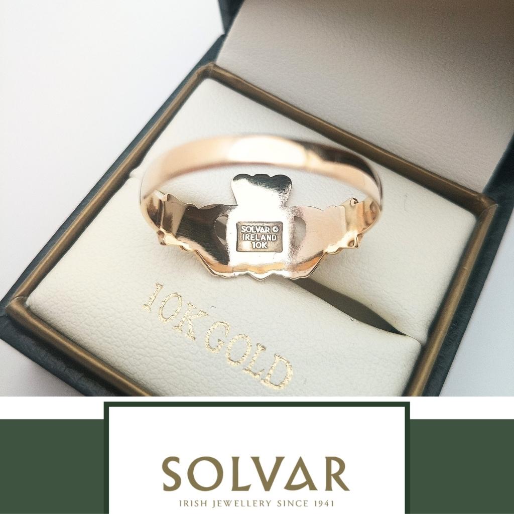 10K Gold Mens Claddagh Ring