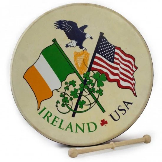 12" Bodhran Pack - Irish/American Flag Design