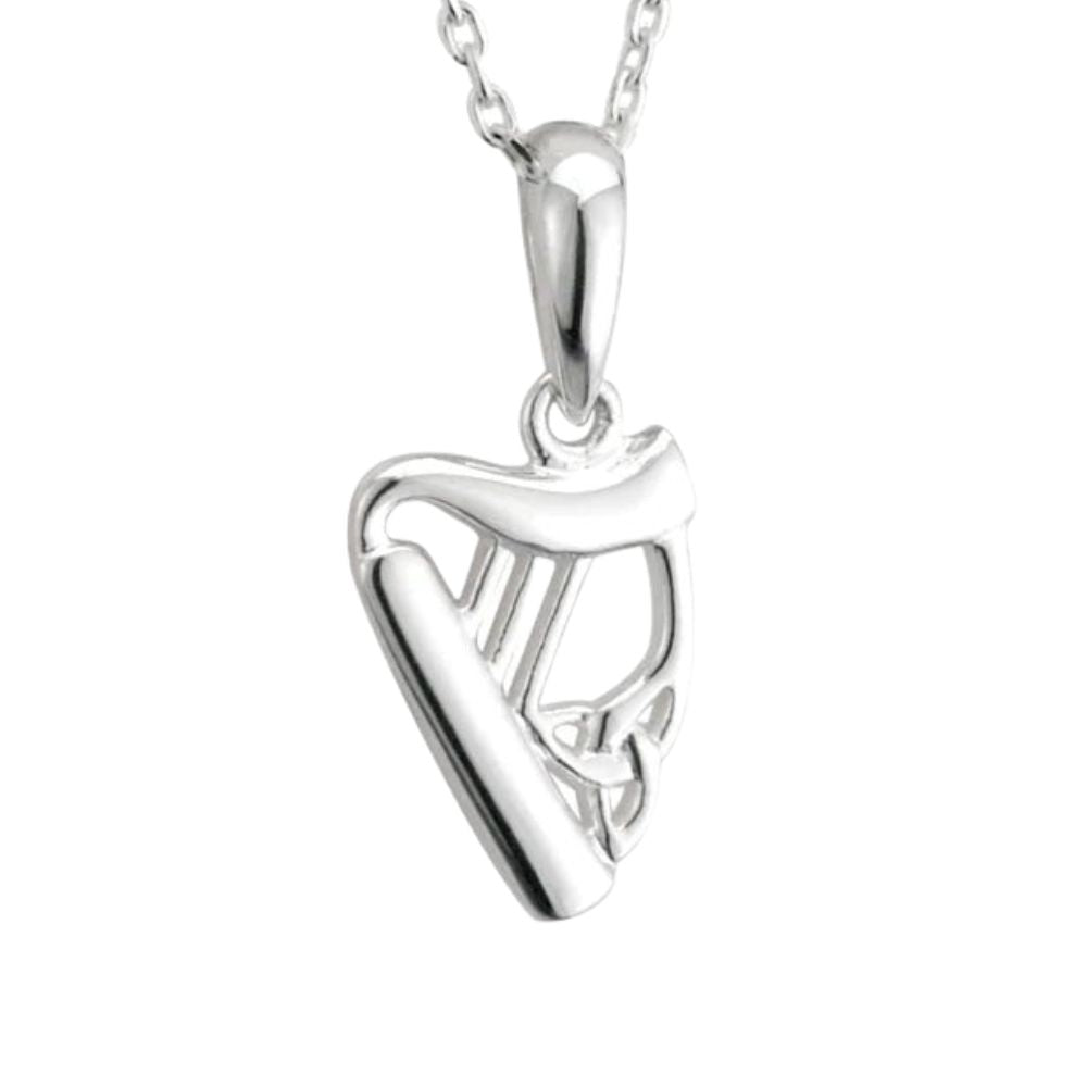 Sterling Silver Trinity Harp Necklace- Small