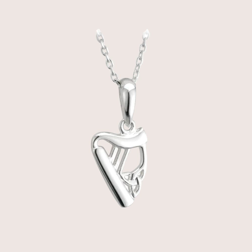 Sterling Silver Trinity Harp Necklace- Small