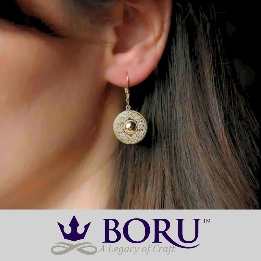 14k Gold Vermeil Celtic Shield Earrings- Small
