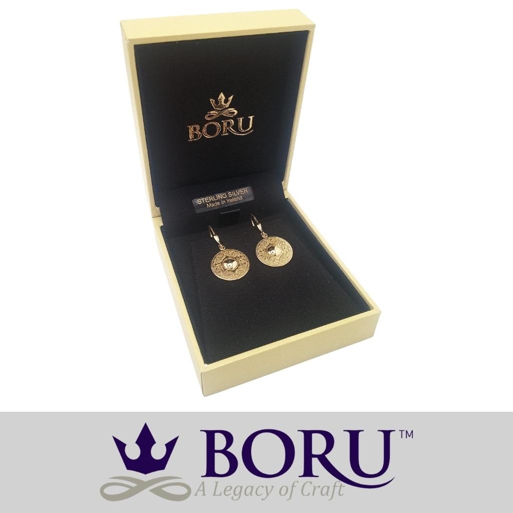 14k Gold Vermeil Celtic Shield Earrings- Small