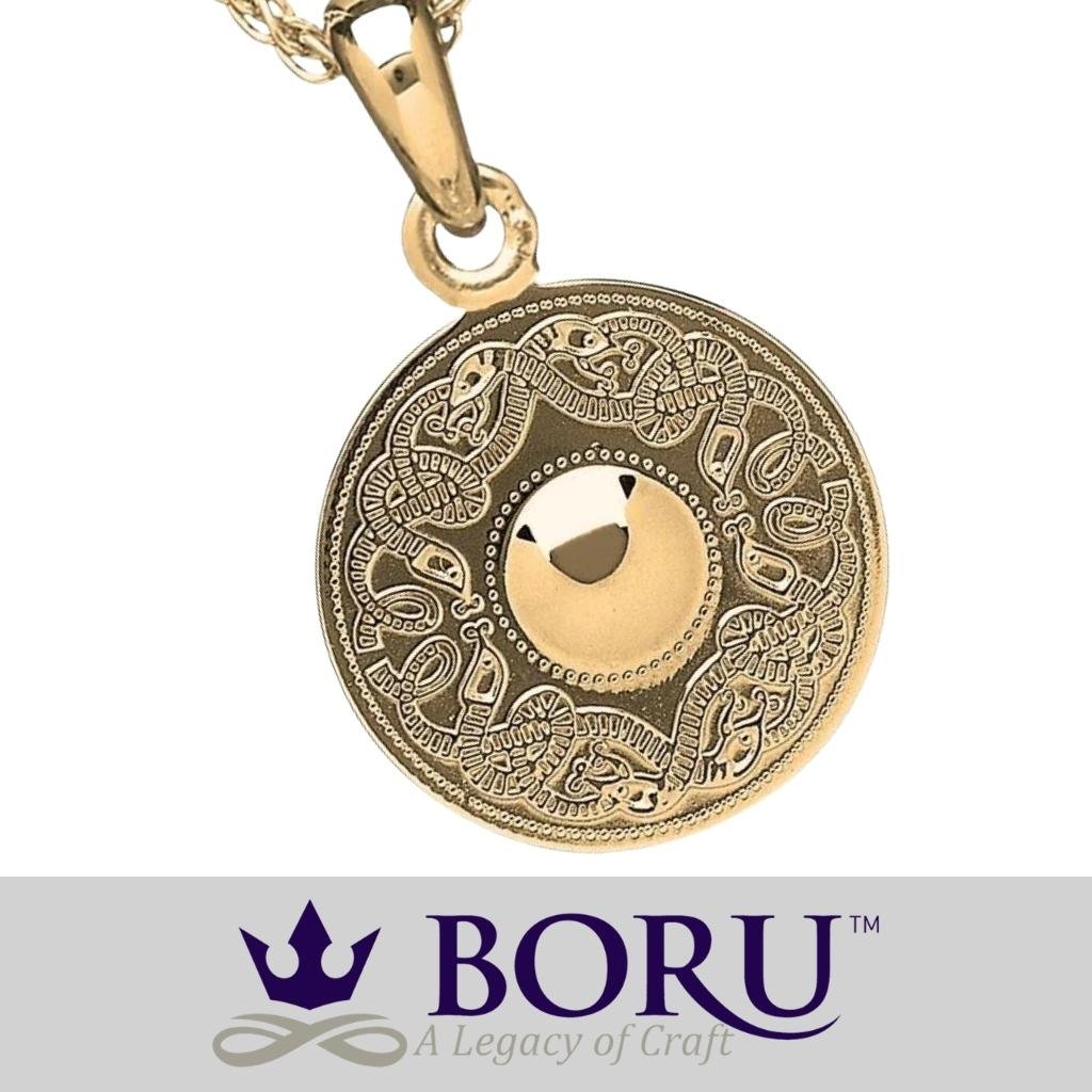 14k Gold Vermeil Celtic Shield Necklace- Medium