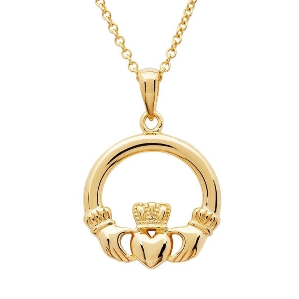 14K Gold Vermeil Claddagh Necklace