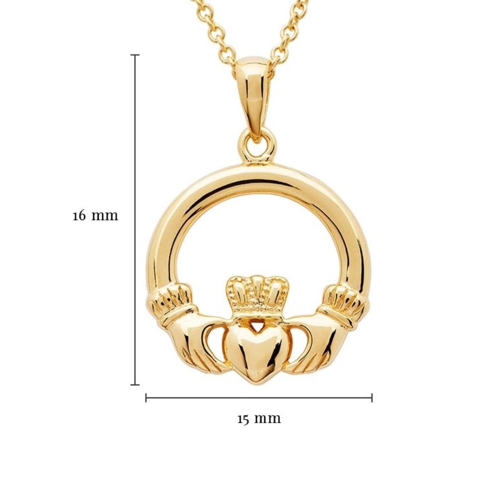 14K Gold Vermeil Claddagh Necklace