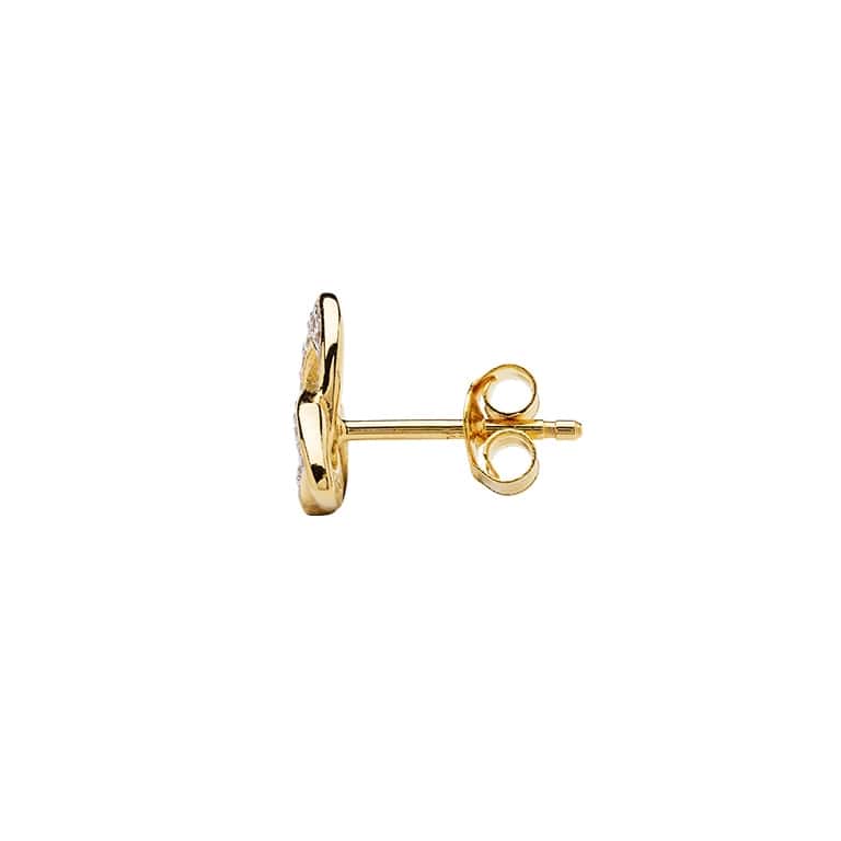 14K Gold Vermeil CZ Studded Trinity Knot Earrings - The Celtic Gift Store - Earrings