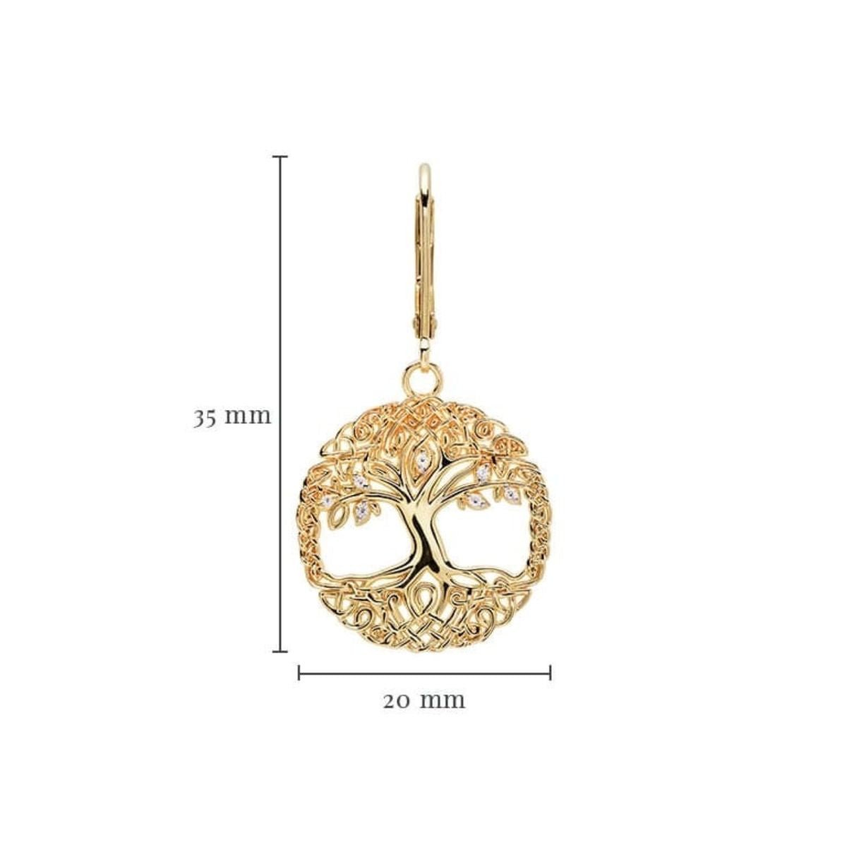 14K Gold Vermeil Filigree Celtic Tree of Life Earrings