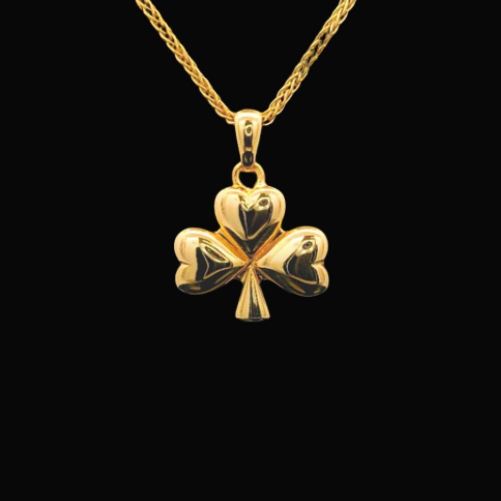 14k Gold Vermeil Shamrock Necklace