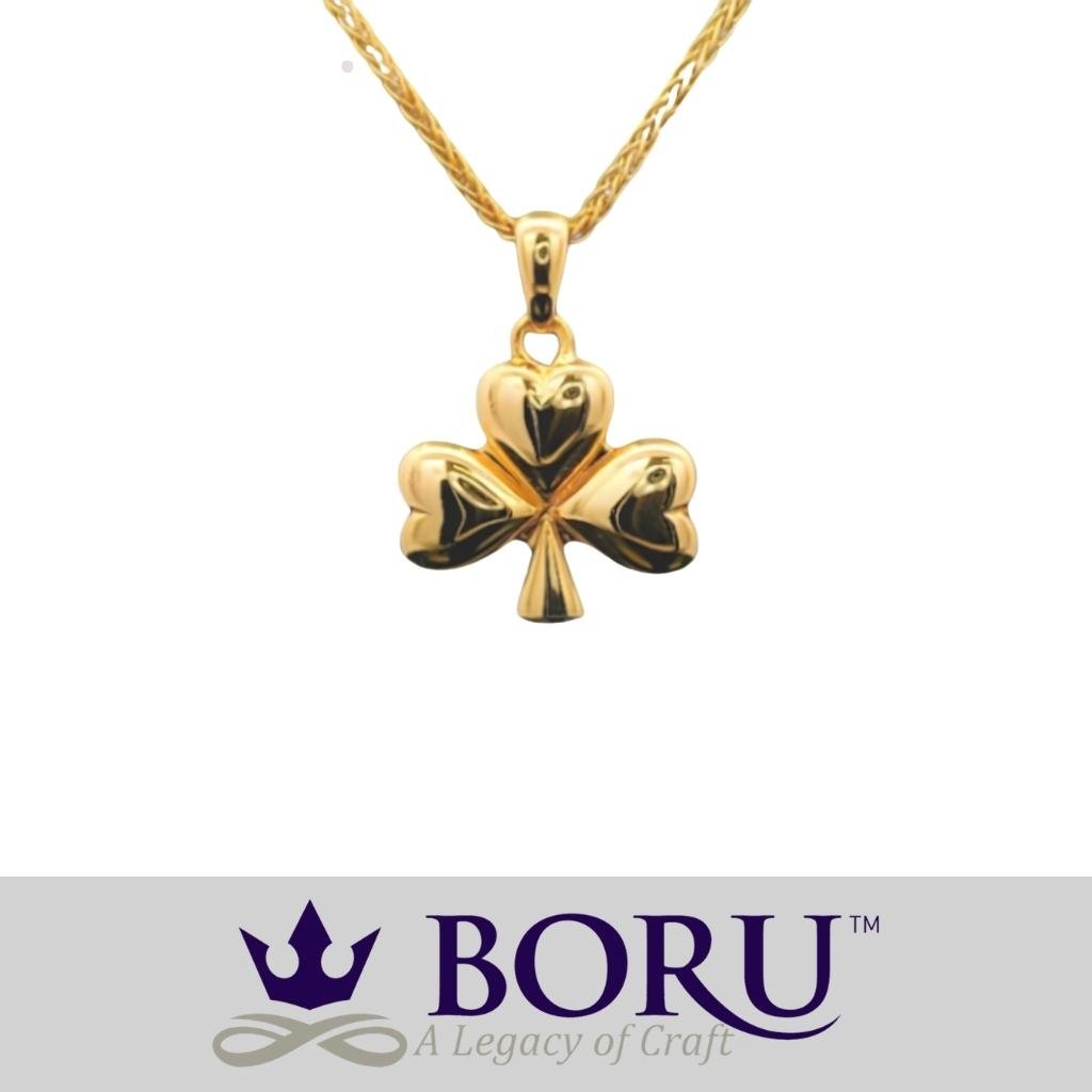 14k Gold Vermeil Shamrock Necklace