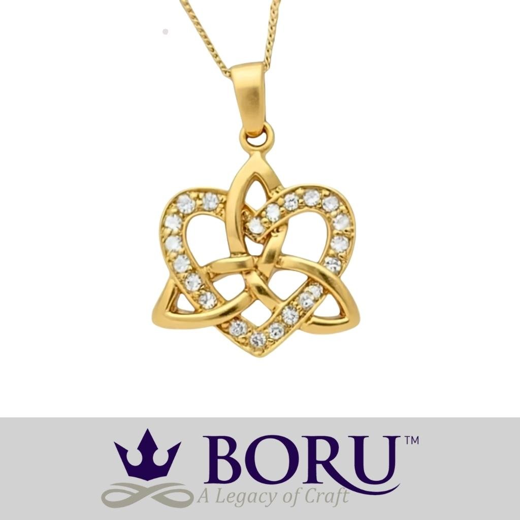 14k Gold Vermeil Trinity Knot Heart Necklace