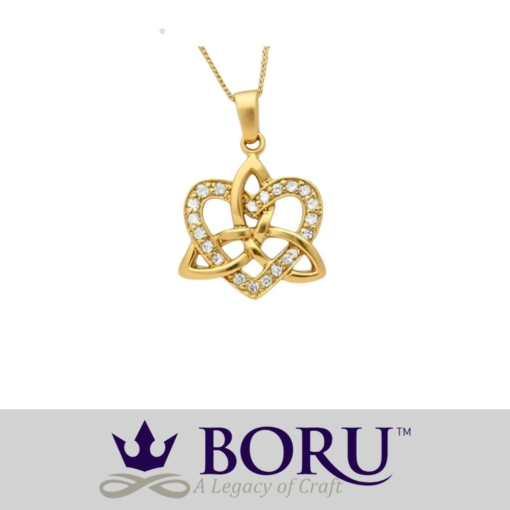 14k Gold Vermeil Trinity Knot Heart Necklace