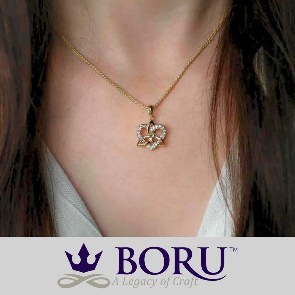 14k Gold Vermeil Trinity Knot Heart Necklace