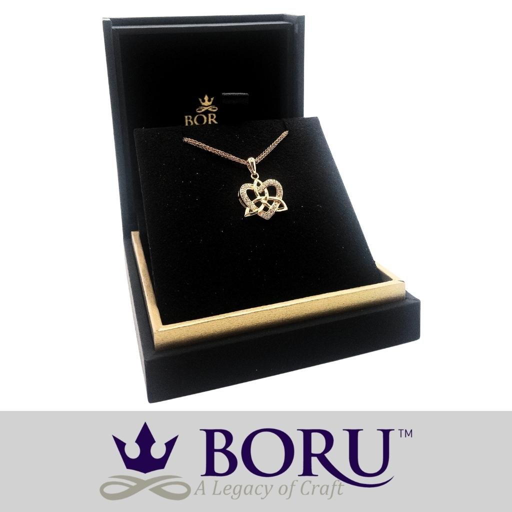 14k Gold Vermeil Trinity Knot Heart Necklace