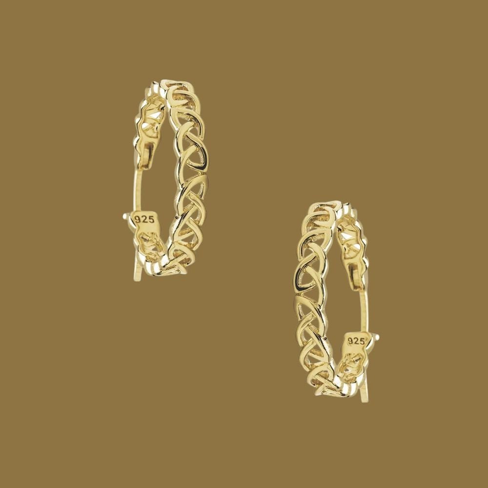 14Kt Gold Vermeil Celtic Knot Hoop Earrings