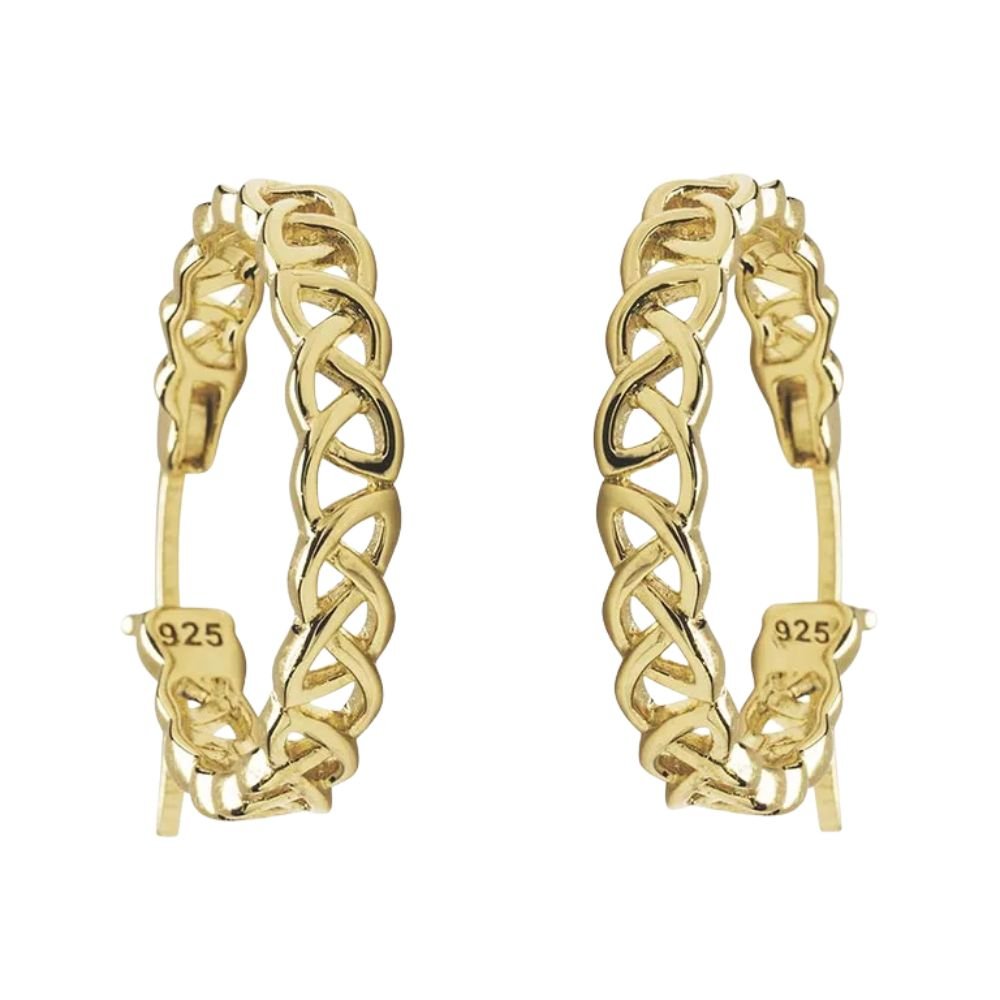 14Kt Gold Vermeil Celtic Knot Hoop Earrings