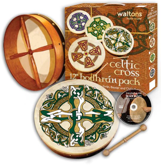 15" Bodhrán Pack - Gaelic Cross Design - The Celtic Gift Store - Gift