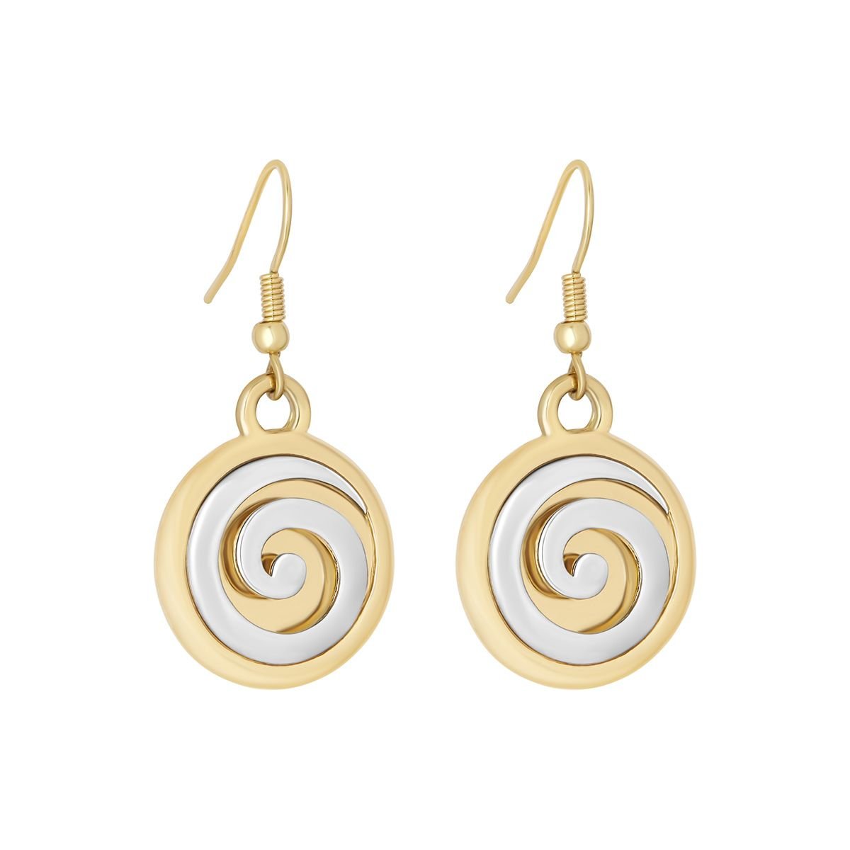 18ct Gold and Silver Plated Celtic Spiral Earrings - Large - The Celtic Gift Store - Earrings