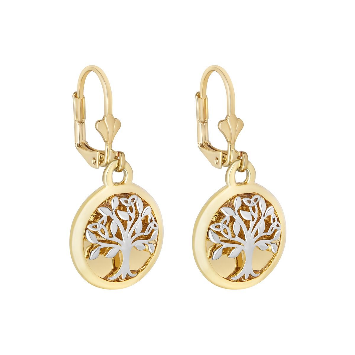 18ct Gold and Silver Plated Tree of Life Drop Earrings - The Celtic Gift Store - Necklaces