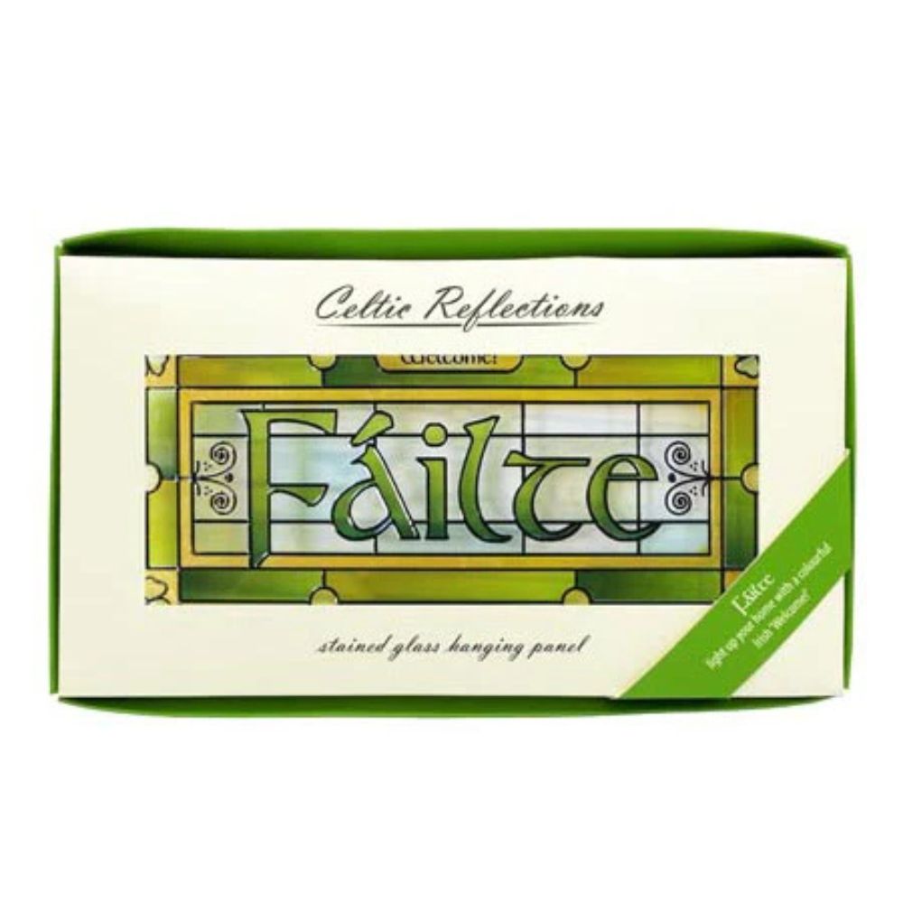 Rectangular Failte Stained Glass Panel