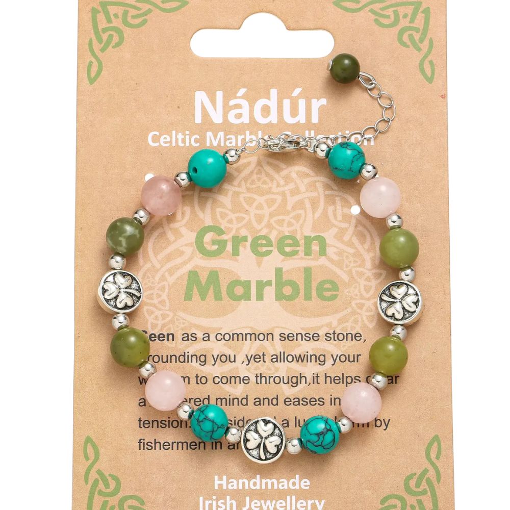 Nadur Celtic Marble Bracelet- Shamrock