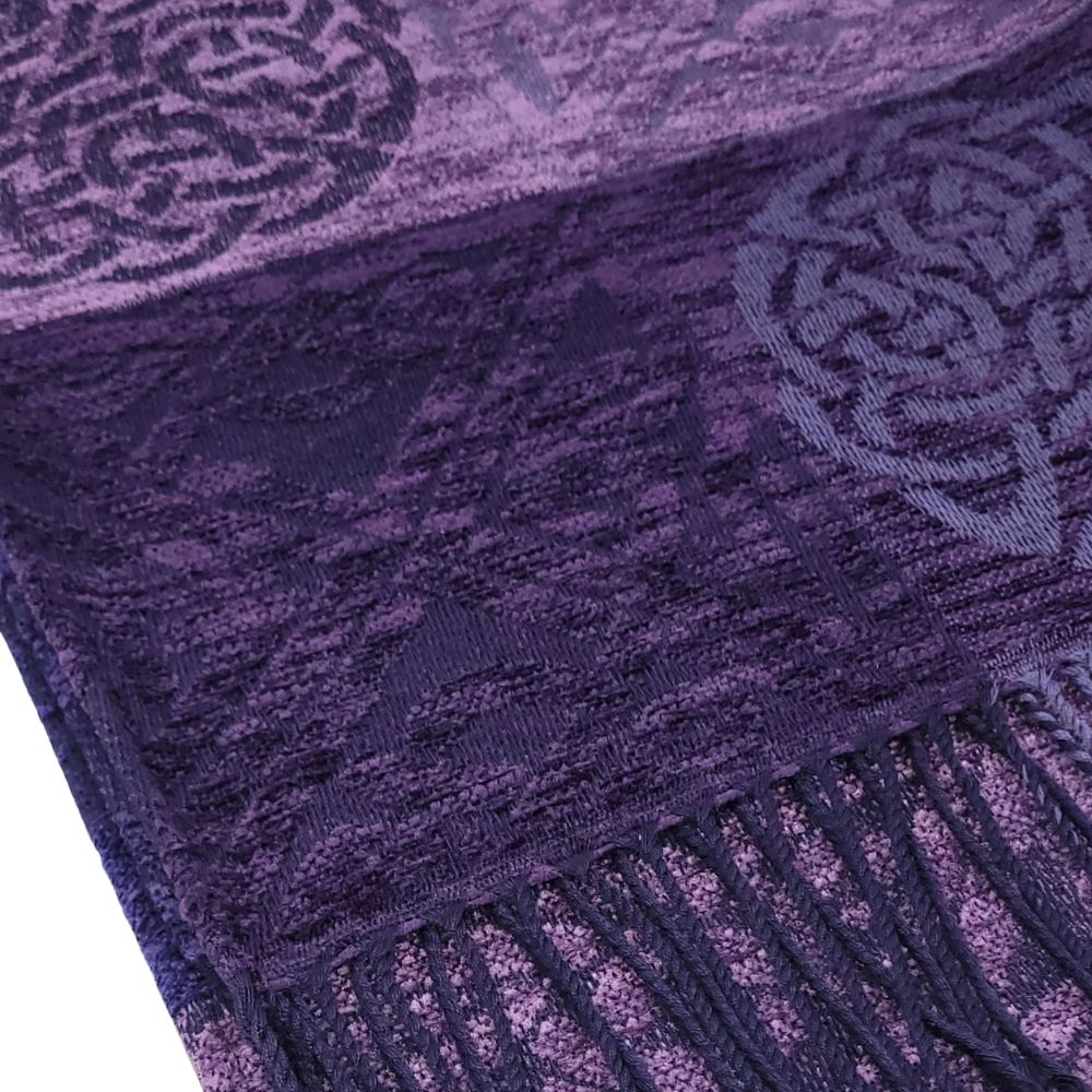 Jacquard Celtic Knot Scarf- Purple