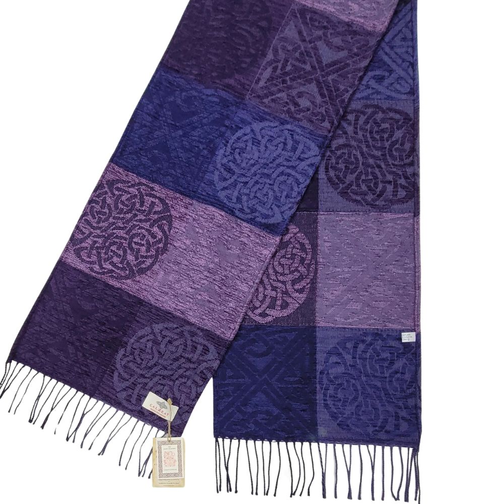 Jacquard Celtic Knot Scarf- Purple