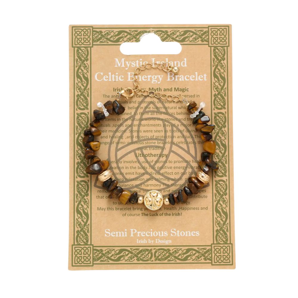 Shamrock Celtic Energy Bracelet- Tigers Eye