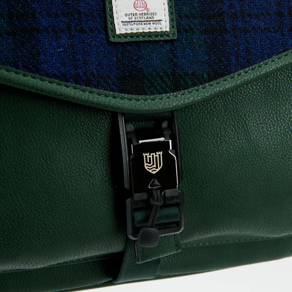Islander Harris Tweed The Mini Laptop Bag 'Navy Beige Tartan'