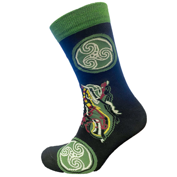 Book of Kells Black/Bottle Green Celtic Men's Socks