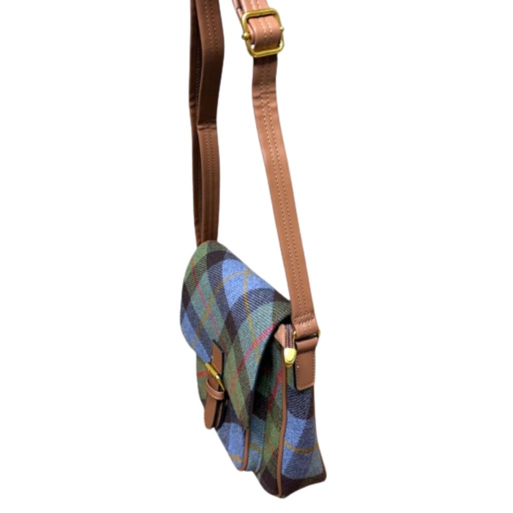 Burgundy Tweed Crossbody Bag