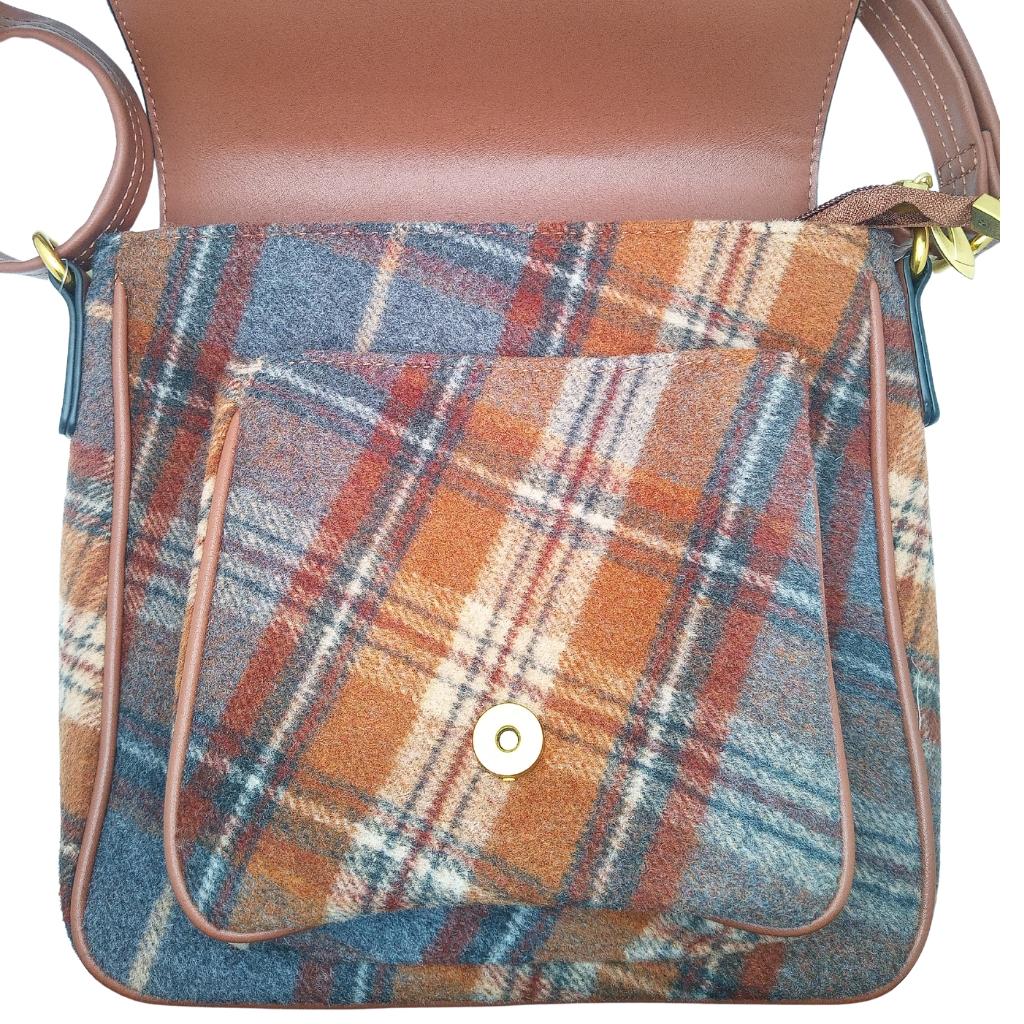 Camel Tweed Crossbody Bag