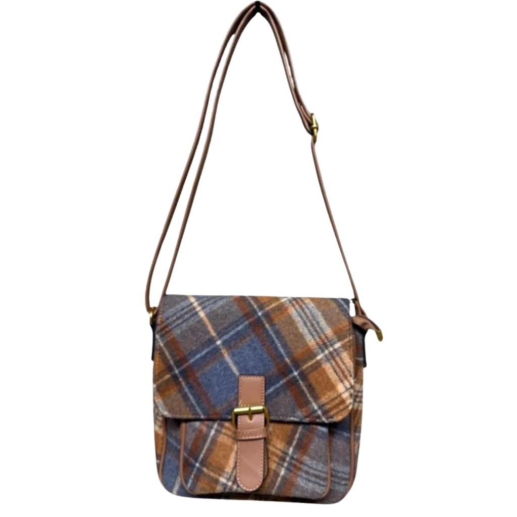 Camel Tweed Crossbody Bag