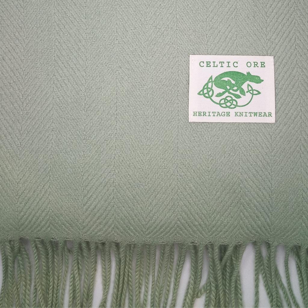 Celtic Herringbone Green Scarf